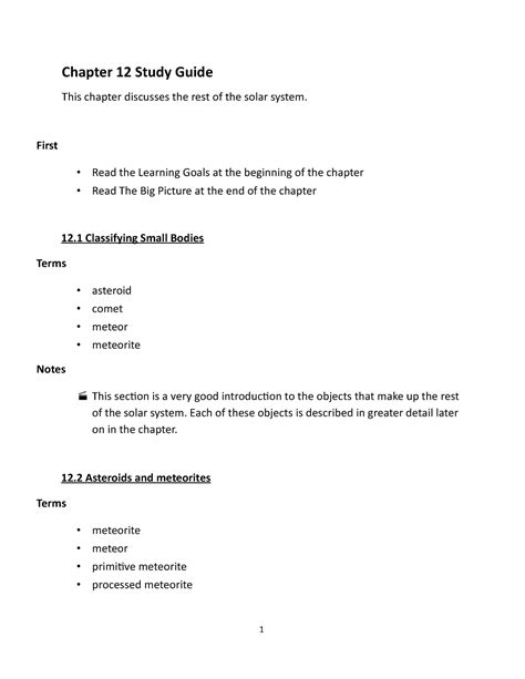 Nats - Chapter 12 Study Guide - Defining Solar Objects - Chapter 12