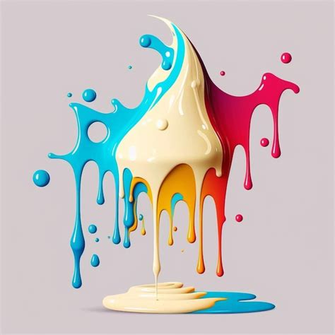 Una Pintura Colorida De Un Cono De Pintura Con La Palabra Helado