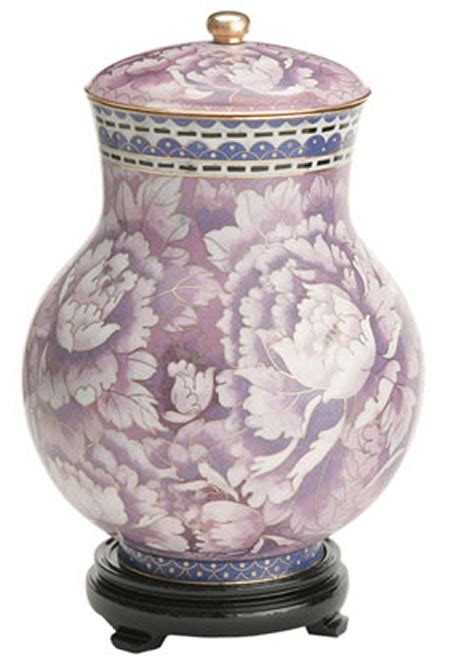 Small Lavender Garden Cloisonne Cremation Urn Memorial Urns