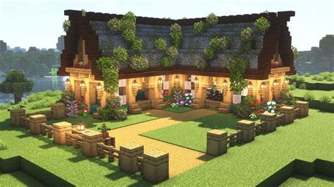 Minecraft 🌿 How To Build A Cottagecore Fantasy Animal Barn 🐮🐑