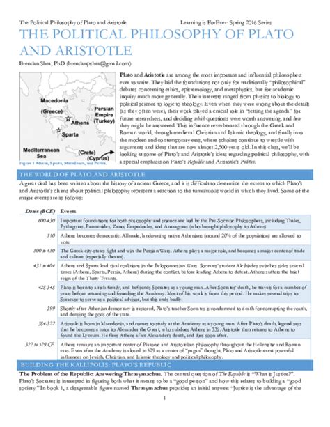 (PDF) The Political Philosophy of Plato and Aristotle