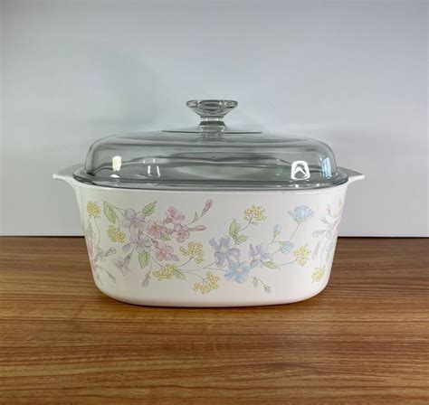 Liter Pastel Bouquet Corning Ware Roaster Vintage Dutch Etsy