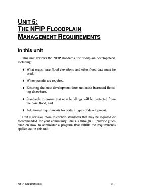 Fillable Online Fema Unit 5 The Nfip Floodplain Management Requirements