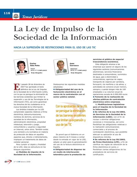 La Ley De Impulso De La Sociedad De La Información