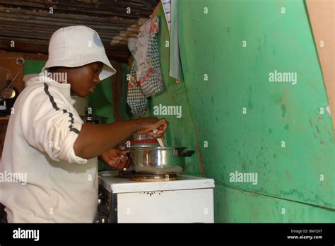 Woman In Her Shack Stock Photo Alamy