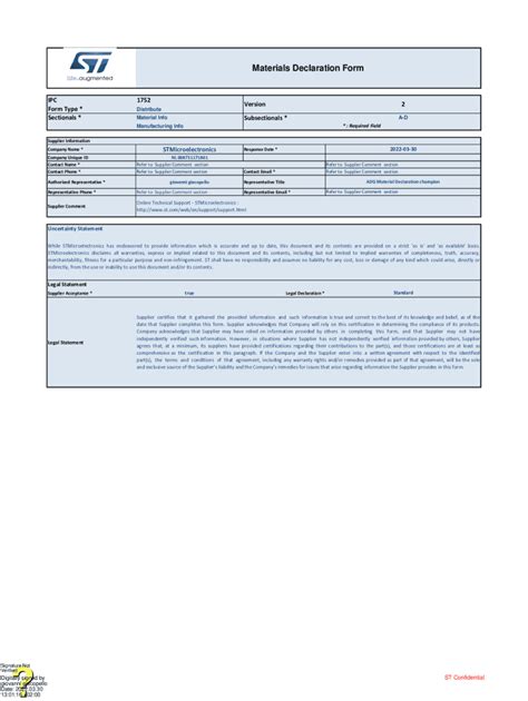 Fillable Online Material Composition Declaration Ipc Fill And