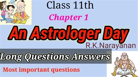 An Astrologers Day Class 11 Long Question Answeran Astrologers Day By Rk Narayan In English