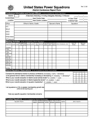 Fillable Online Usps District Conference Report Form United States