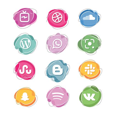 Social Media Apps Logo Set 21823378 Vector Art at Vecteezy