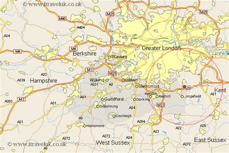 Tatsfield Map - Street and Road Maps of Surrey England UK