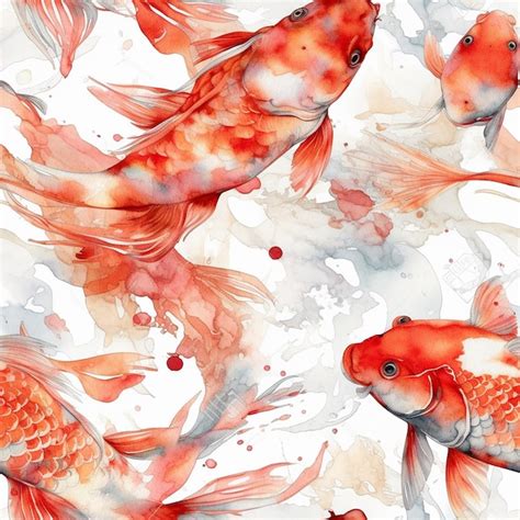 Premium Photo | A watercolor painting of a koi fish.