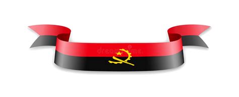 Bandera De Angola Bajo La Forma De Cinta De La Onda Stock De