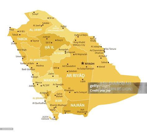 Saudi Arabia Map Vector Colored Map Of Saudi Arabia High Res Vector Graphic Getty Images