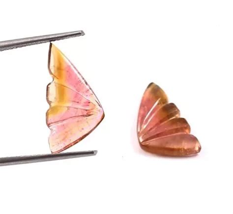 Loose Gemstones Natural Certified Bio Tourmaline Hand Carved Butterfly