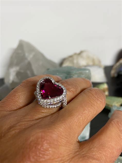 Diamonds Rubellite Tourmaline Karat White Gold Heart Set For Sale At