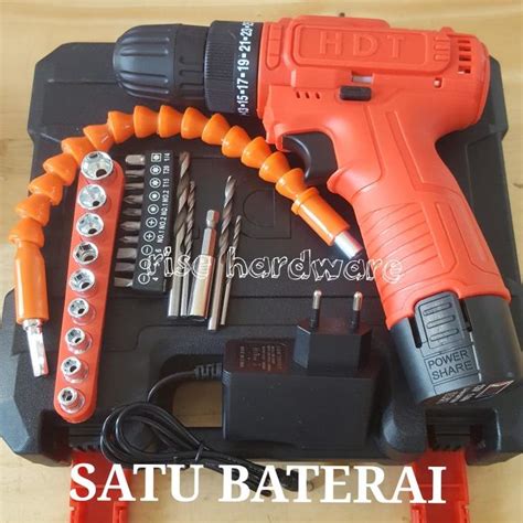 Jual Mesin Bor Set Cordless Satu Baterai Drill Battery Xenon Mollar Hdt