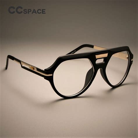 Ccspace Retro Plano Óculos Frames Homens Mulheres Marca Designer