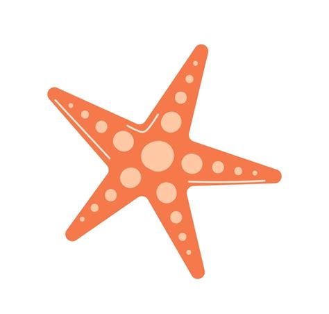 Icono De Estrella De Mar Naranja Vector Premium