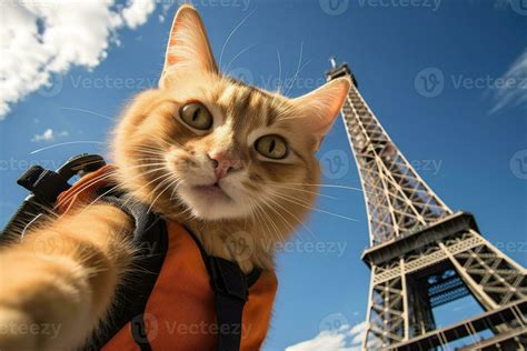 AI generated Funny cat going on vacation, cat travel concept, AI ...