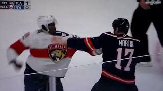 Nhl Hockey Fight Matt Martin Islanders Vs Givani Smith Panthers By