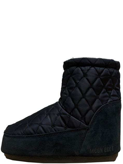 Icon Low Nolace Quilted Black Boots Fra Moon Boot