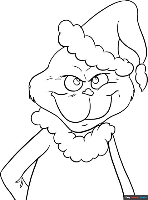 The Grinch Coloring Page Easy Drawing Guides