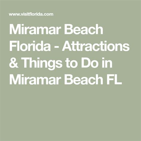 Miramar Beach Florida - Attractions & Things to Do in Miramar Beach FL ...