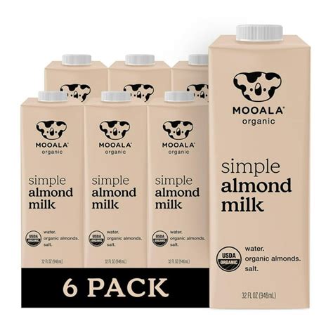 Organic Simple Almond Milk 32oz 3 Ingredient Shelf Stable No Gums