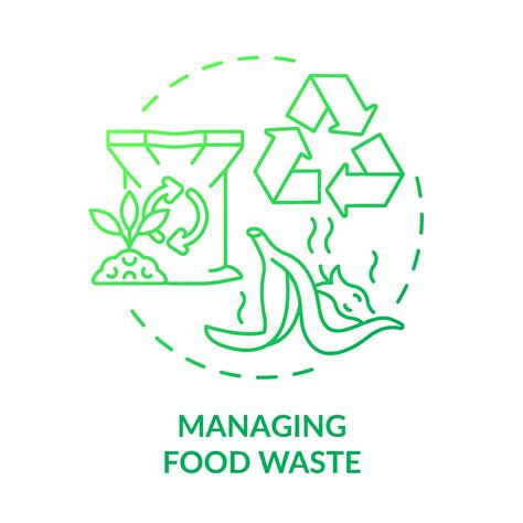 Managing Food Waste Green Gradient Concept Icon Organic Garbage