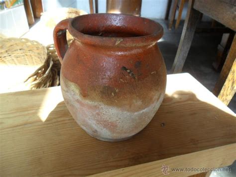 Antiguo Puchero De Barro De Un Solo Asa De Pedr Vendido En Venta