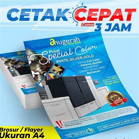 Jual Cetak Brosur Flyer Media Promosi Brosur Art Paper Murah A4 Full