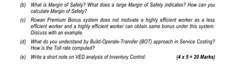 Solved (b) What is Margin of Safety? What does a large | Chegg.com