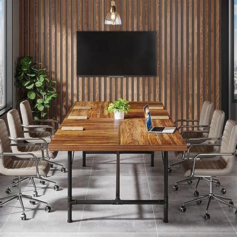 Tribesigns 6ft Conference Table Rustic Rectangle 708 W