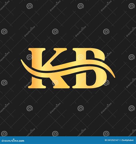 Logotipo Letra Kb Monograma Logotipo Design Dourado Ilustra O Do Vetor