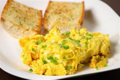 Scrambled Eggs On English Muffin Stock Photo Image Of Horizontal