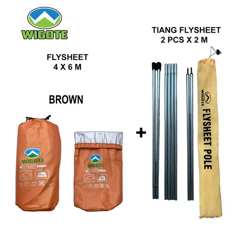 Wigote Flysheet X Meter Waterproof Shelter Bivak Cover Tenda