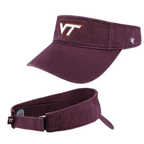 Virginia Tech Clean Up Visor Maroon By 47 Brand Campus Emporium