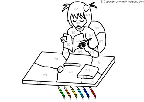 Coloriage Educatif Coloriages Magiques Divisions Colorie La Fillette