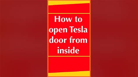 How To Open Tesla Door From The Inside And Outside Youtube