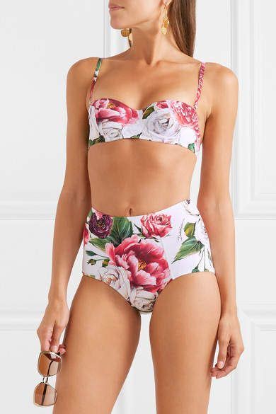 Dolce Gabbana Floral Print Underwired Bikini White Floral Gabbana