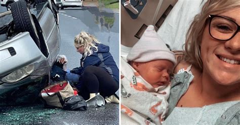 Pregnant Firefighter In Labor Helps Woman Trapped In Car Then Gives