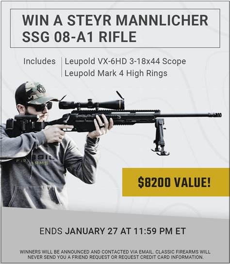 Contest - Win A Steyr SSG 08-A1 Rifle w/ Leupold VX-6HD 3-18x44 Scope