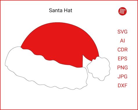 Santa Hat SVG / Red Hat Silhouette / Santa Hat Vector / | Etsy