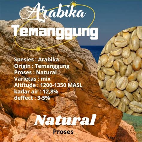 Jual Greenbean Biji Kopi Arabica Temanggung Natural Kg Shopee