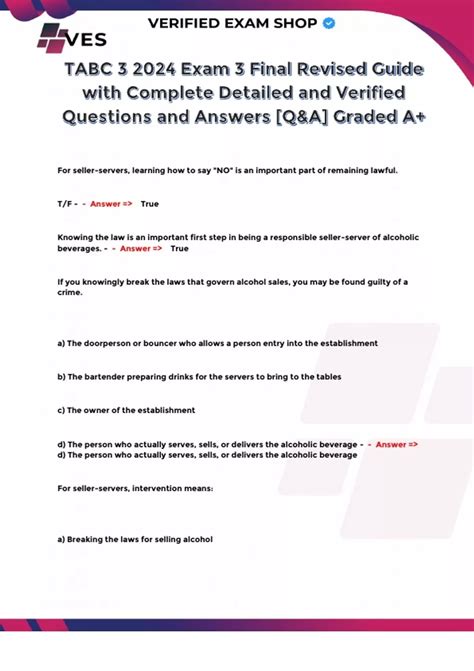 Tabc Final Revised Guide With Complete Detailed And Verified