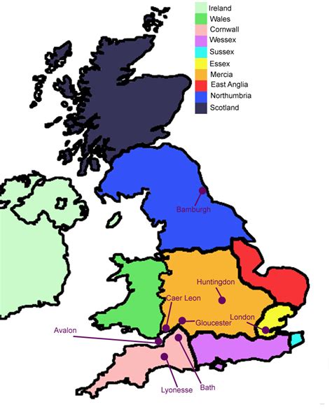 Canadoll Fanfiction: Map of Britain's Anglo-Saxon Kingdoms