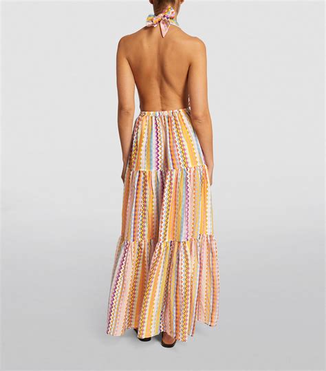 Womens Missoni Multi Zigzag Halterneck Maxi Dress Harrods {countrycode}