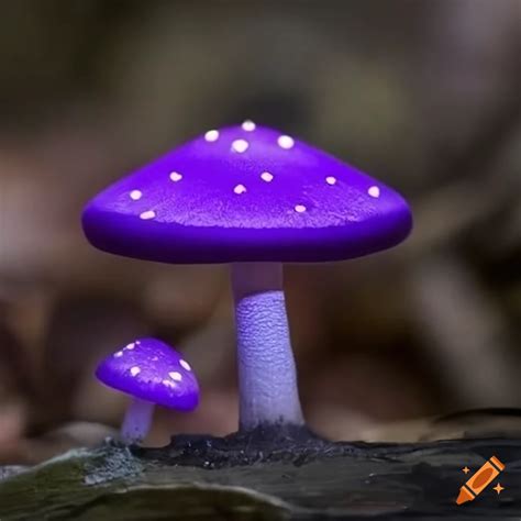 Glowing Purple Mushroom Emitting Light On Craiyon