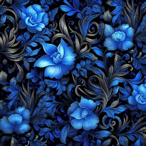 dark blue vintage floral pattern images    freepik