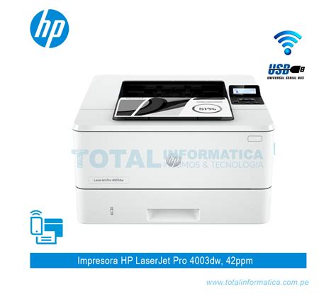 Impresora Hp Laserjet Pro 4003dw 2z610a B N Wifi Usb Bl Red